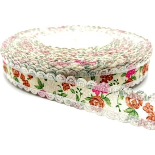 5Yards/lot 18mm Cotton Ribbon Handmade Design Printed Cotton Ribbons For Wedding Christmas Decoration DIY Sewing Fabric #11