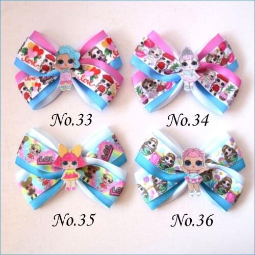 50 BLESSING Girl 4.5" Two Tone Angel Hair Bow Clip C- Joyful Doll Rainbow Baby