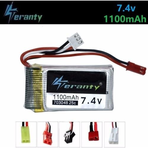 7.4v 1100mah 703048 Lipo Battery For MJXRC X600 U829A U829X X600 F46 X601H JXD391 FT007 RC toys Lipo Battery 7.4V 1000mAh 1pcs