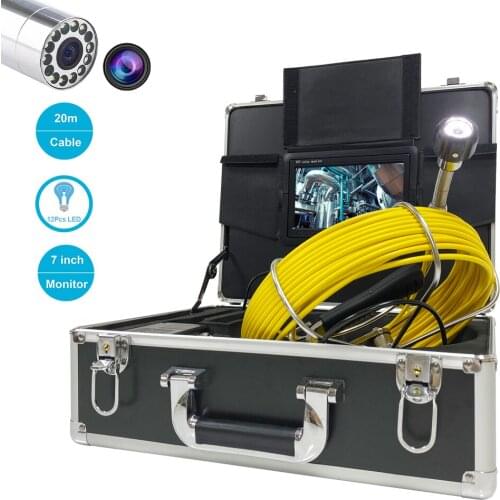7inches Pipe Inspection Video Camera 23mm Drain Sewer Pipeline Industrial Endoscope System With 20m Cable