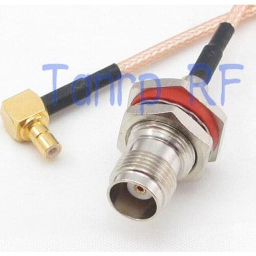 8in TNC female jack to SMB male right angle RF adapter connector 20CM Pigtail coaxial jumper cable RG316 extension cord