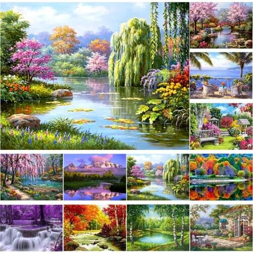 DIY Scenery 5D Diamond Painting Kit Full Round Drill Embroidery Cross Stitch Hotel Wall Decorative
