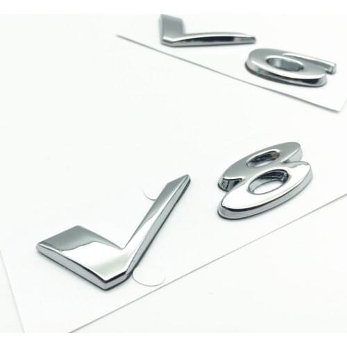 Car Metal Sticker V6 3.0 V8 5.0 Logo for Jaguar XJ XJL XF Volkswagen CC Ford Focus Toyota Auto Letter Trunk Rear Emblem Badge