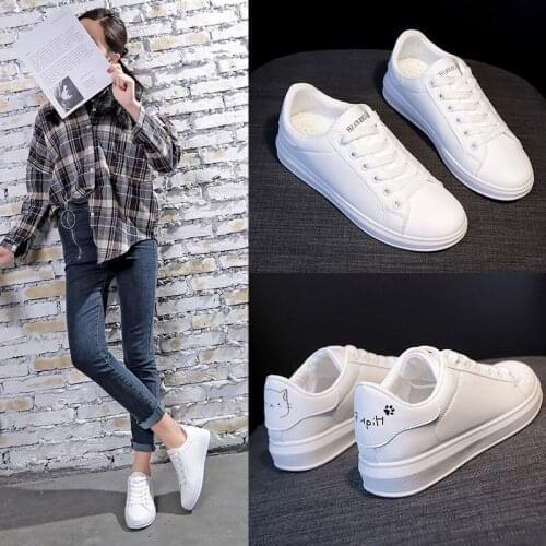 White shoe girl spring new hundred catch Korean version Chi lovely student leather face college wind flat bottom casual shoes