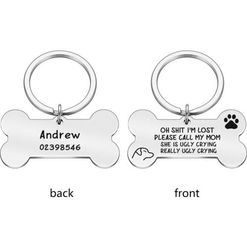 Anti-lost Engraved Pet ID Dog Name Tags Double-Sided Dog Collar Accessories Decoration Cat Collars Dog Customized Tags