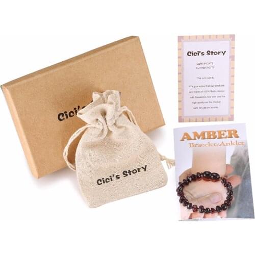Baltic Amber Teething Bracelet for Baby(Cherry) - 2 Sizes