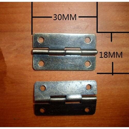 Bronze Metal Cabinet Door Luggage Hinge,4 Holes Decor,Furniture Decoration,Antique Vintage Old Style,30*18mm,50Pcs