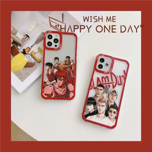 Comic Slam Dunk Sakuragi Phone Cover Case for Iphone 12 Mini 11 X XS MAX XR 8 7 6 6s Plus SE2 Relief Clear Silicone Coque Fundas