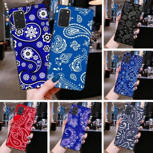 Royal Blue Bandana Phone Case For Samsung Galaxy S21 Plus Ultra S20 FE M11 S8 S9 plus S10 5G lite 2020