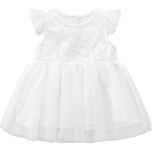 Princess Kids Baby Girls Dress Lace Flower Tulle Christening Gowns Tutu For Babies 1st Birthday Outfits Toddler Baptism Cosutme