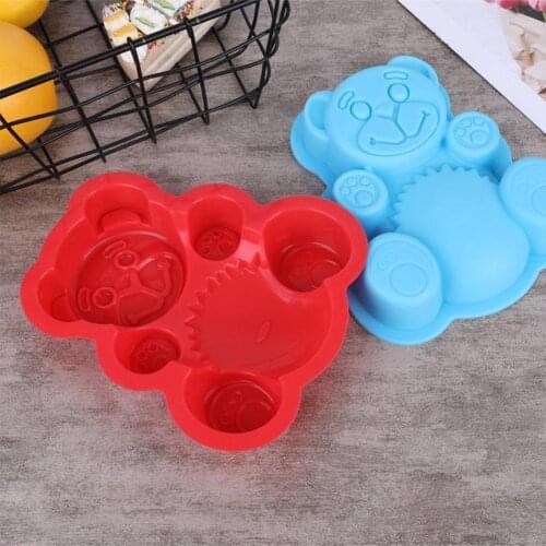 DIY Baking Tools Animal Cartoon Bear Shape Bakeware Mold Bear Cake Tray Silicone Pan Mould Maker H7X4