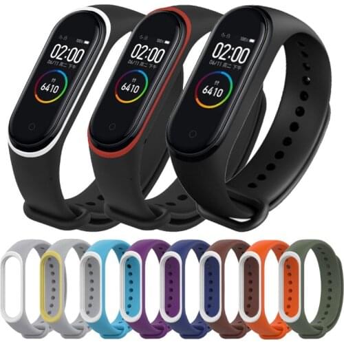 For Xiaomi Mi Band 4 Strap Double color TPU Silicone Anti-sweat Replacement Bracelet for Mi Band 3 4 Smart Accessories