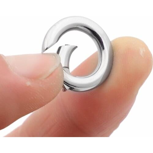 Stainless Steel Jewelry Findings Buckle for Making Bracelet Spring Circle Necklace Clasp Bag Connector 15MM 18MM 20MM CTBX034