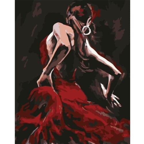 Painting By Number DIY Dropshipping big size Sexy woman in red tango Animal Canvas Room Decoration Art picture Child Gift