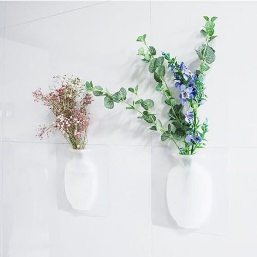 Creative DIY Silicone Sticky Vase Flower Wall Hang Vase Container Floret Bottle Home Decoration Accessories