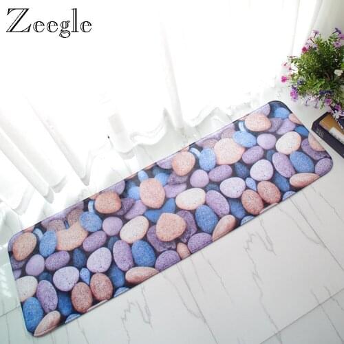 Zeegle Printing Kitchen Carpet Hallway Doormat Anti Slip Bathroom Living Room Carpet Kids Bedroom Bedside Floor Mats Area Rug