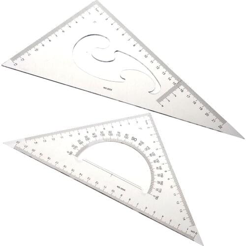 XRHYY Set of 2pcs 30/60, 45 Degree Triangle Protractor Ruler Drawing Tool