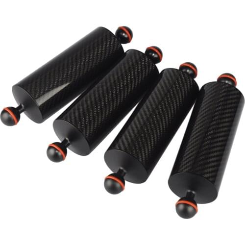 MINIFOCUS 4pcs 10 inch Carbon Fiber Float Arm Double Ball Buoyancy for Diving Tray Underwater Video Lighting Floating System
