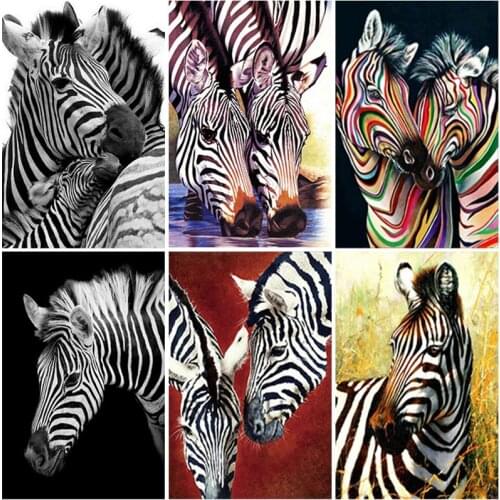 5D DIY Diamond Painting Zebra Full Square Round Drill Cross Stitch Animal Diamond Embroidery Sale Mosaic Crafts Kit Home Decor