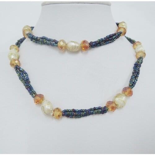 Necklace in chain ,100% FRESHWATER PEARL NECKLACE-70 cm necklace