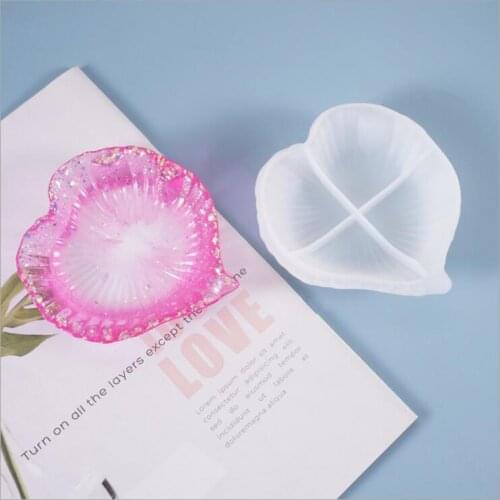 Transparent Silicone Mould Resin Decorative Craft DIY Love leaves dish storage bowl plate Mold epoxy resin molds for jewelry