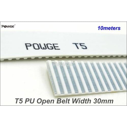 POWGE 10meters T5 Open-End Timing Belt T5-30 Width=30mm PU With Steel Core T5 30 AT5 Belt Fit T5 Timing Pulley For CNC RepRap