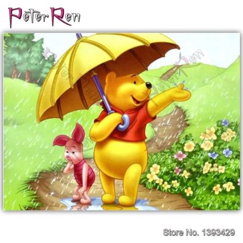 DIY Diamond Embroidery Cartoon Diamond Painting Umbrella Bear pig Cross Stitch full Mosaic Needlework Home Decor Christmas gift