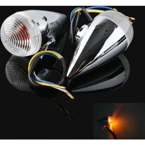 Motorcycle Chrome Clear Bullet Front Turn Signal For YAMAHA XV1900 2006-2013 07 08 09 10 11 12