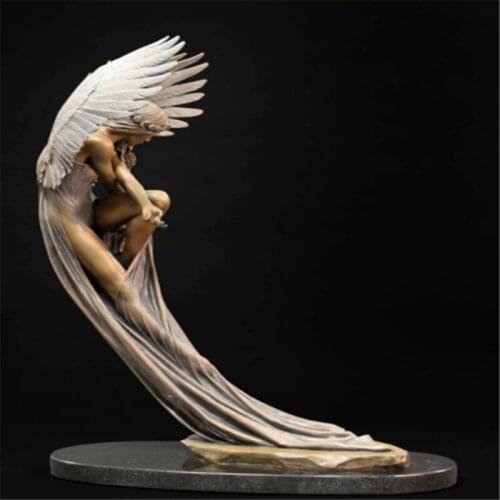 Redemption Angel Statue Desktop Ornaments Ancient Mini Statue Elegant Angel Sculpture Art Statue Decoration for Home