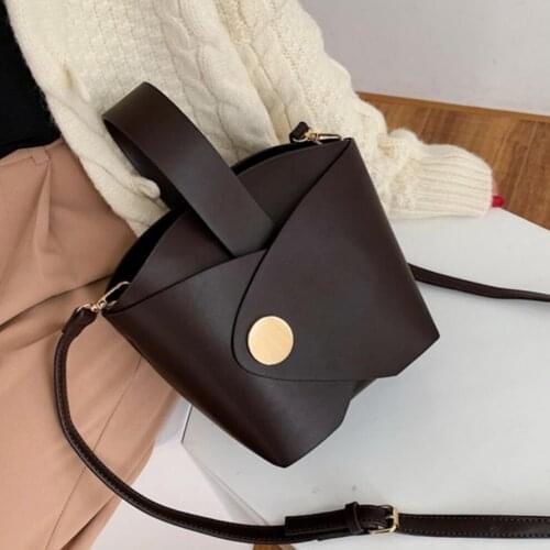 Vintage Fashion Female Tote Bucket bag New High Quality PU Leather Womens Designer Handbag Travel Shoulder Messenger Bag