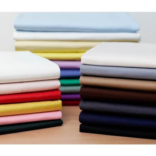 Pure Cotton Fabric100% Kids By The Meter for Shirt Clothes Dress Sewing Brocade DIY Red Blue Pink Green Black White Solid Color