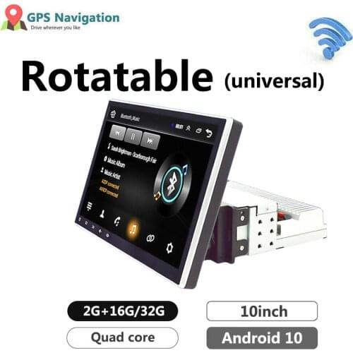 10 inch Rotatable Touch Screen 1 din Universal Car Multimedia Player Autoradio Stereo Video GPS Wifi Android 10.0 Auto Radio