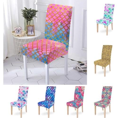Geometry Printed Wedding Chair Covers Spandex For Dining Room Banquet Hotel Stretch Elastic Slipcovers