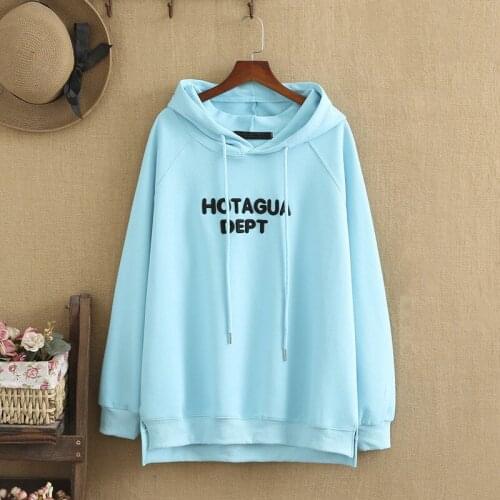 Plus Size Hoodie For Women 4XL 5XL Pure Cotton High Quality Hooded Long Sleeves Embroidered Alphabet Large Size Hoodies Springs