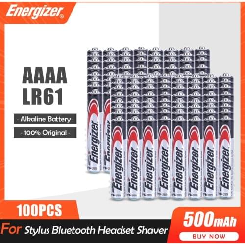100PCS Energizer AAAA 1.5V Alkaline Batteries E96 LR61 For Laser Pen Stylus Bluetooth Earphone Touch Pen LR8D425 MN2500 MX2500