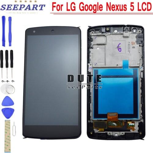 100% Test For LG Google Nexus 5 D820 D821 LCD Display Touch Screen Digitizer Assembly Frame For LG Nexus 5 D820 LCD Replacement