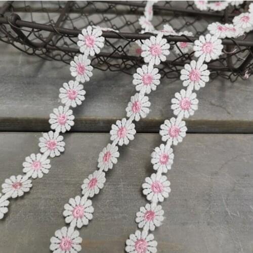 2 Yards Delicate PolyestercEmbroidery Lace Fabric Applique DIY Green Leaves Flower Manual Wedding Lace Trim Fabric 3.4cm