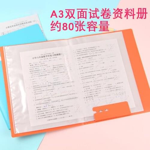 20 Pockets Folding Information Booklet Document Bag for Documents A3 Paper File Organizer for Student Supplies