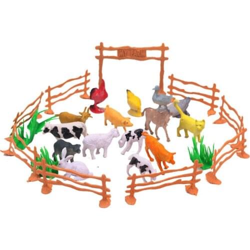 5cm 12-15PCS Simulation Poultry animals dog sheep pig chicken cat model doll Animal Figure dinosaur doll Pet toys Farm park toys