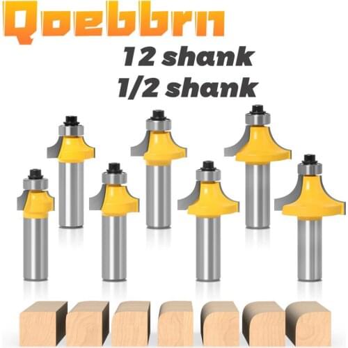 7pcs/set 12mm 1/2Shank Corner Rounding End Mills Roundover Bearing Dovetail Router Bit Wood Working Cutters High Quality