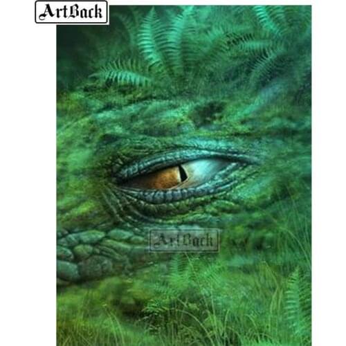 Needlework 5d diy diamond painting green dragon eye full square drill diamond mosaic new arrival home decoration gift ARD363