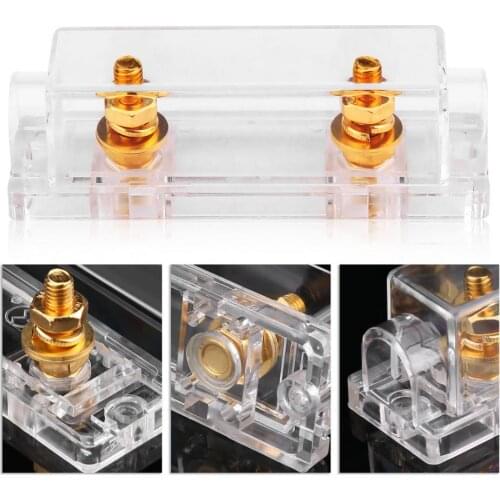 Car ANL Fuse Holder Case Distribution Fuseholder 100A 400A Gauge Cable Inline Block 0 4 8 GA Fuse Holder Case