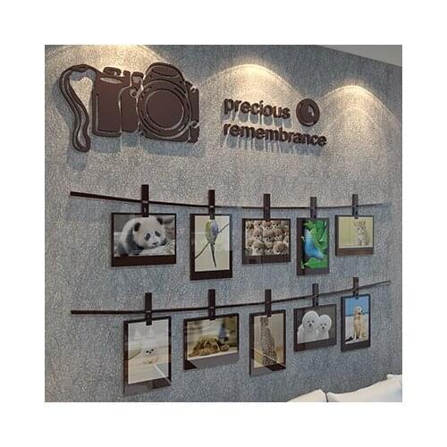 Free shipping Slr - 3d Camera Acrylic wall stickers TV background sofa wall DIY art decor Coffee house Photos wall stickers