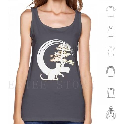 Bonsai Tree Funny Cat Sun Art , Bonsai Shirt Tank Tops Vest Sleeveless A Cute Cat On Top Of A Bonsai Tree A