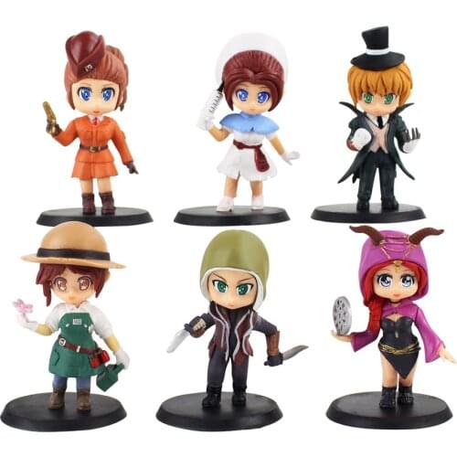 6pcs/set Identity V Figure Gardener Doctor Jack Q Version PVC Action Collectible Model Doll Toys Gifts 8.5cm