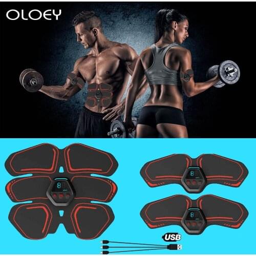 EMS Abdominal Muscle Stimulator Trainer ABS Electrostimulation USB Recharge Fitness Massager Abdomen Muscular Exercise Home Gym