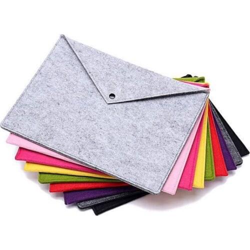1PC Felt Bag Felt File Package Data Archive Pad Portable Holder Envelope Office Briefcase Document Bag Paper Folders Simple Snap
