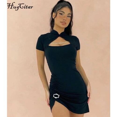 Летние платья на пуговицах Hugcitar China At AliExpress