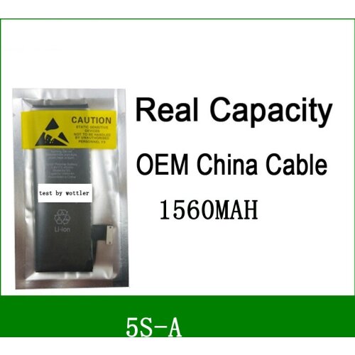 10pcs/lot Real Capacity China Protection board 1560mAh 3.7V Battery for iPhone 5S 5GS zero cycle replacement repair parts 5S-A