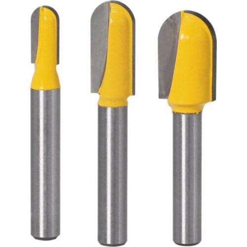 3Pcs 1/4Inch Shank Carbide Round Nose Groove Router Bit Set Lettering Engraving Cutter Woodworking Carving Cutting Tool Retail